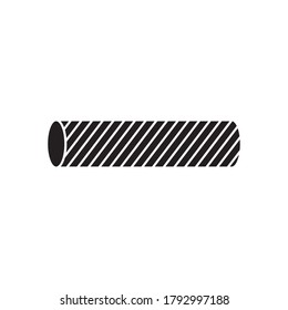 geometric shapes concept, cylinder with stripes shape over white background, silhouette style, vector illustration