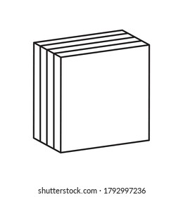 geometric shapes concept, squares icon over white background, line style, vector illustration