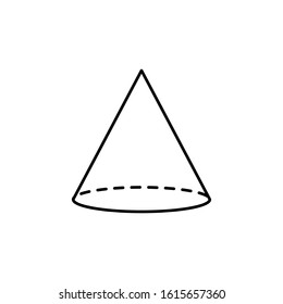 Geometric shapes, cone icon. Simple line, outline vector 3d figures icons for ui and ux, website or mobile application