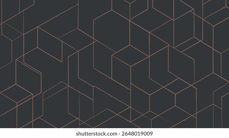 Geometric shapes create pattern across dark backdrop abstract modern aesthetic