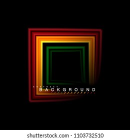 Geometric shapes created with fluid multicolored lines. Vector artistic illustration for presentation, app wallpaper, banner or poster