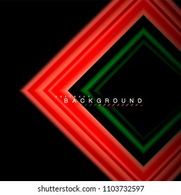 Geometric shapes created with fluid multicolored lines. Vector artistic illustration for presentation, app wallpaper, banner or poster