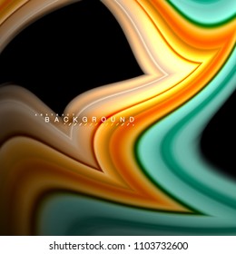 Geometric shapes created with fluid multicolored lines. Vector artistic illustration for presentation, app wallpaper, banner or poster
