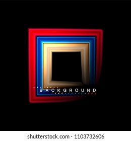 Geometric shapes created with fluid multicolored lines. Vector artistic illustration for presentation, app wallpaper, banner or poster