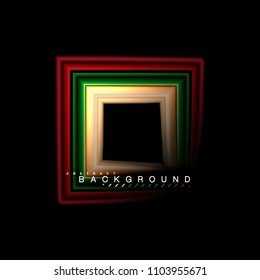 Geometric shapes created with fluid multicolored lines. Vector artistic illustration for presentation, app wallpaper, banner or poster