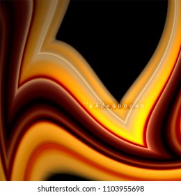 Geometrische Formen mit fließenden mehrfarbigen Linien. Vektorgrafik zur Präsentation, App-Bildschirmhintergrund, Banner oder Poster