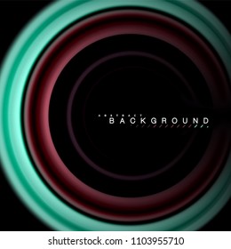 Geometric shapes created with fluid multicolored lines. Vector artistic illustration for presentation, app wallpaper, banner or poster