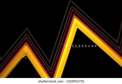 Geometric shapes created with fluid multicolored lines. Vector artistic illustration for presentation, app wallpaper, banner or poster