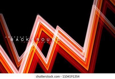 Geometric shapes created with fluid multicolored lines. Vector artistic illustration for presentation, app wallpaper, banner or poster