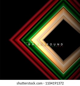 Geometric shapes created with fluid multicolored lines. Vector artistic illustration for presentation, app wallpaper, banner or poster