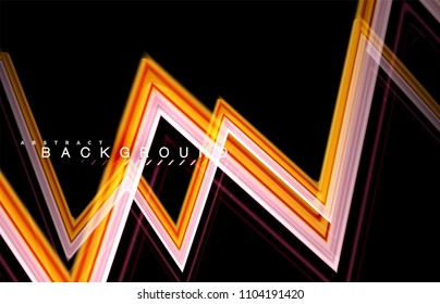 Geometric shapes created with fluid multicolored lines. Vector artistic illustration for presentation, app wallpaper, banner or poster
