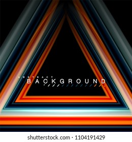 Geometric shapes created with fluid multicolored lines. Vector artistic illustration for presentation, app wallpaper, banner or poster