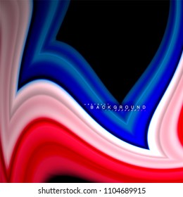 Formas geométricas creadas con líneas multicolores fluidas. Ilustración artística vectorial para presentación, fondo de pantalla de aplicación, cartel o afiche