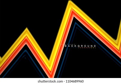 Geometric shapes created with fluid multicolored lines. Vector artistic illustration for presentation, app wallpaper, banner or poster