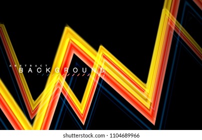 Geometric shapes created with fluid multicolored lines. Vector artistic illustration for presentation, app wallpaper, banner or poster