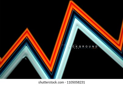 Geometric shapes created with fluid multicolored lines. Vector artistic illustration for presentation, app wallpaper, banner or poster