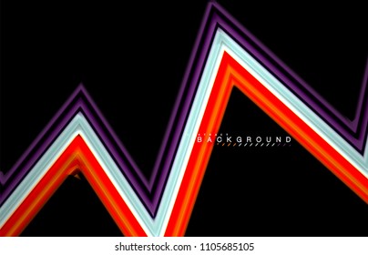 Geometric shapes created with fluid multicolored lines. Vector artistic illustration for presentation, app wallpaper, banner or poster