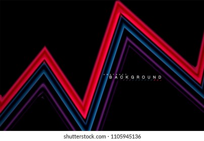 Geometric shapes created with fluid multicolored lines. Vector artistic illustration for presentation, app wallpaper, banner or poster