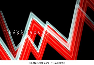 Geometric shapes created with fluid multicolored lines. Vector artistic illustration for presentation, app wallpaper, banner or poster