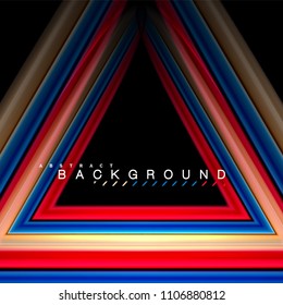 Geometric shapes created with fluid multicolored lines. Vector artistic illustration for presentation, app wallpaper, banner or poster