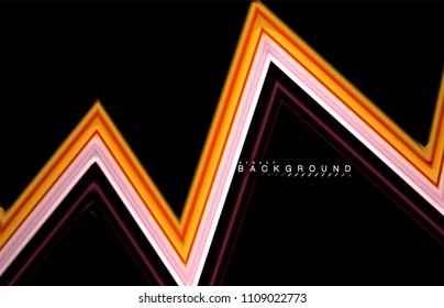Geometric shapes created with fluid multicolored lines. Vector artistic illustration for presentation, app wallpaper, banner or poster