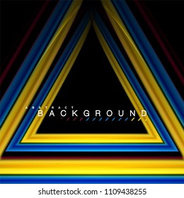 Geometric shapes created with fluid multicolored lines. Vector artistic illustration for presentation, app wallpaper, banner or poster