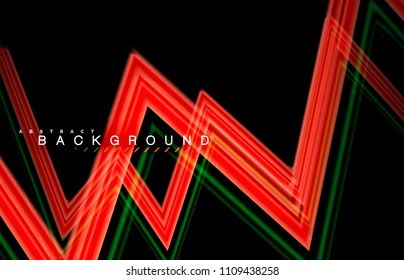 Geometric shapes created with fluid multicolored lines. Vector artistic illustration for presentation, app wallpaper, banner or poster