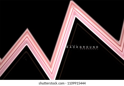 Geometrische Formen mit fließenden mehrfarbigen Linien. Vektorgrafik zur Präsentation, App-Bildschirmhintergrund, Banner oder Poster