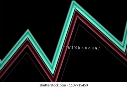 Geometric shapes created with fluid multicolored lines. Vector artistic illustration for presentation, app wallpaper, banner or poster