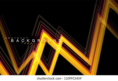 Geometric shapes created with fluid multicolored lines. Vector artistic illustration for presentation, app wallpaper, banner or poster