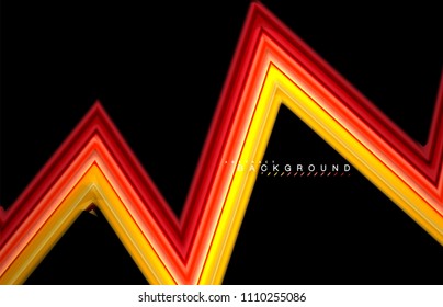 Geometric shapes created with fluid multicolored lines. Vector artistic illustration for presentation, app wallpaper, banner or poster