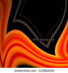 Geometric shapes created with fluid multicolored lines. Vector artistic illustration for presentation, app wallpaper, banner or poster