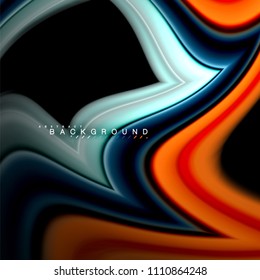 Geometric shapes created with fluid multicolored lines. Vector artistic illustration for presentation, app wallpaper, banner or poster