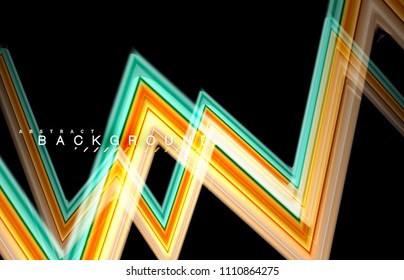 Geometric shapes created with fluid multicolored lines. Vector artistic illustration for presentation, app wallpaper, banner or poster