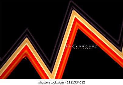 Geometric shapes created with fluid multicolored lines. Vector artistic illustration for presentation, app wallpaper, banner or poster
