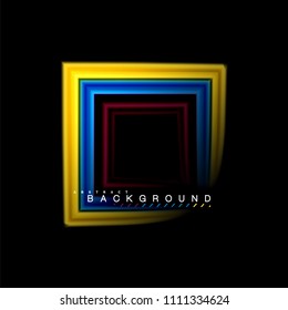 Geometric shapes created with fluid multicolored lines. Vector artistic illustration for presentation, app wallpaper, banner or poster