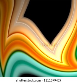 Geometric shapes created with fluid multicolored lines. Vector artistic illustration for presentation, app wallpaper, banner or poster