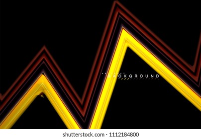 Geometric shapes created with fluid multicolored lines. Vector artistic illustration for presentation, app wallpaper, banner or poster