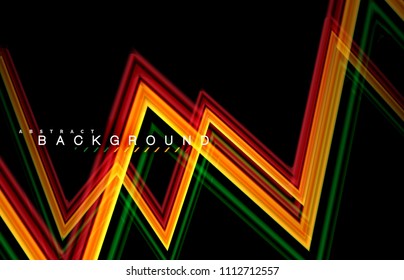 Geometric shapes created with fluid multicolored lines. Vector artistic illustration for presentation, app wallpaper, banner or poster