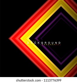 Geometric shapes created with fluid multicolored lines. Vector artistic illustration for presentation, app wallpaper, banner or poster