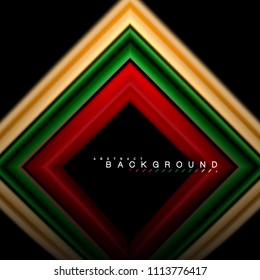 Geometric shapes created with fluid multicolored lines. Vector artistic illustration for presentation, app wallpaper, banner or poster