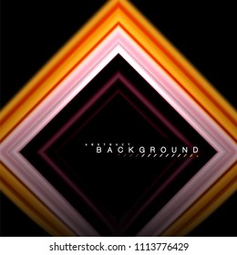 Geometric shapes created with fluid multicolored lines. Vector artistic illustration for presentation, app wallpaper, banner or poster