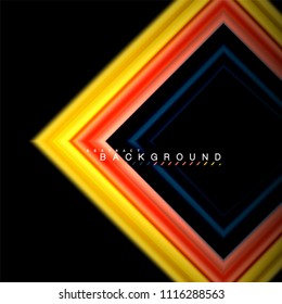 Geometric shapes created with fluid multicolored lines. Vector artistic illustration for presentation, app wallpaper, banner or poster