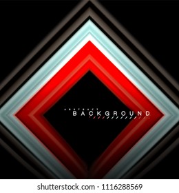 Geometric shapes created with fluid multicolored lines. Vector artistic illustration for presentation, app wallpaper, banner or poster