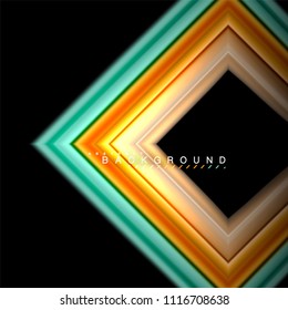 Geometric shapes created with fluid multicolored lines. Vector artistic illustration for presentation, app wallpaper, banner or poster