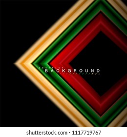 Geometric shapes created with fluid multicolored lines. Vector artistic illustration for presentation, app wallpaper, banner or poster