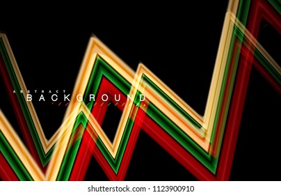 Geometric shapes created with fluid multicolored lines. Vector artistic illustration for presentation, app wallpaper, banner or poster