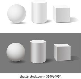 Geometric shapes Cylinder ball cubic