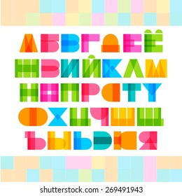 Geometric shapes cyrillic alphabet letters