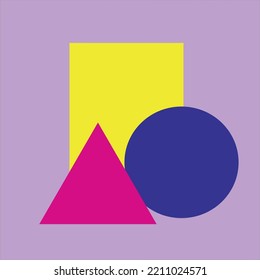 geometric shapes. different color. in the middle of the rectangle.